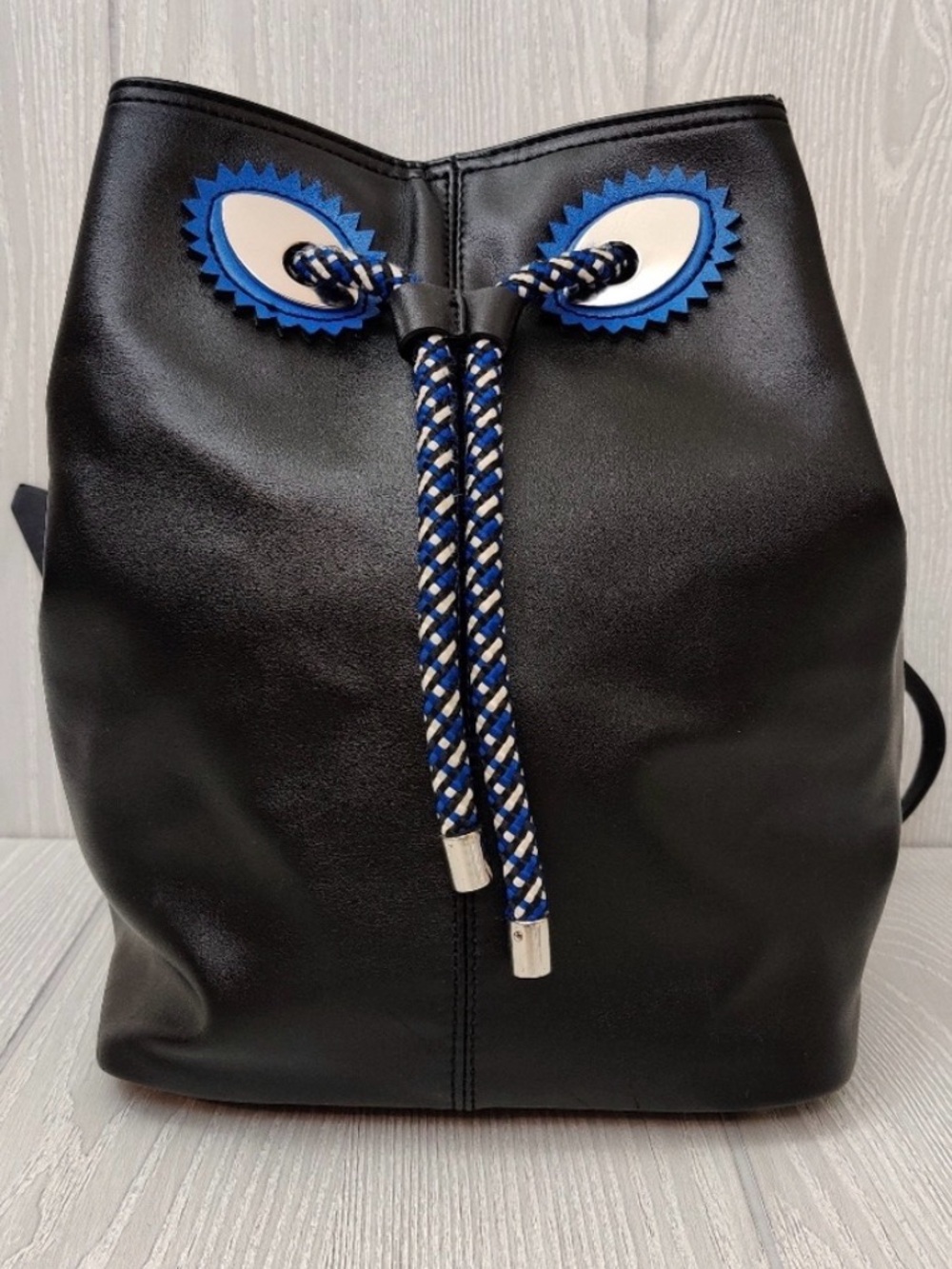 Zara Black Backpack Purse "Monster Eyes" View 2